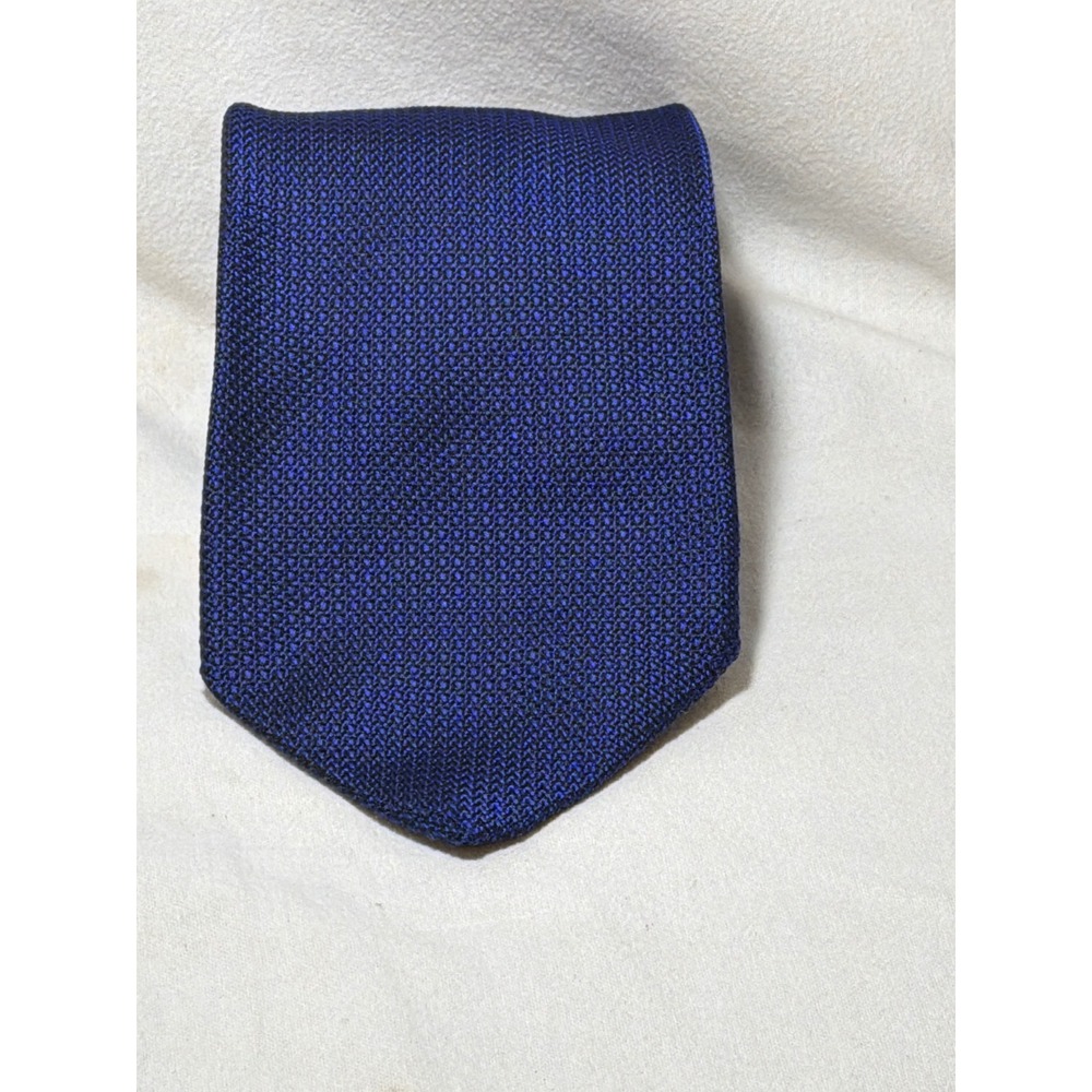 Robert Talbott Best of Class Blue Silk Basketweave Necktie Hand Sewn USA 3.75"